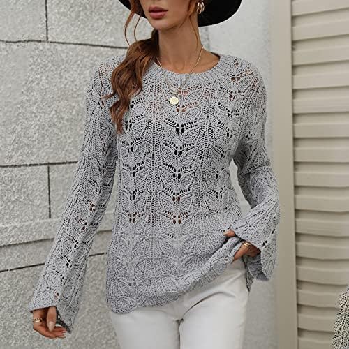 Loungewear Fall Plus Size Size Sweater Longo para Mulheres Classic Classic Loj Fishnet Comfort Tops Solid Solid