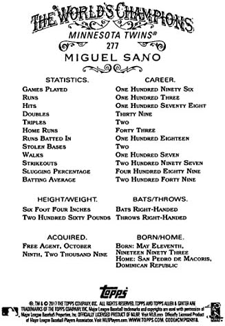 2017 Allen e Ginter #277 Miguel Sano Minnesota Twins Baseball Card