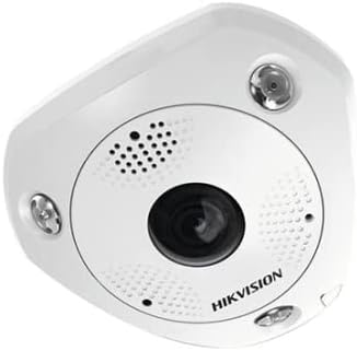 Hikvision DS-2CD63C5G0-IVS Câmera de cúpula panorâmica de rede externa de peixe com lente de 1,29 mm de 1,29 mm