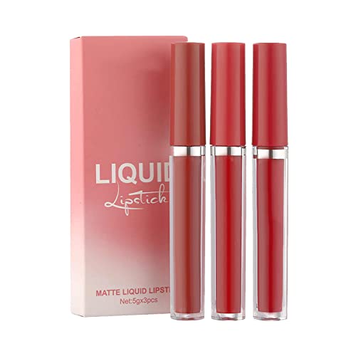 WGUST Lipstick Candy 90s Makeup 3 Color Mattes Lip Glaze Conjunto Mattes impermeabilizado sem pau Velvet Lip Lip Gloss Conjunto