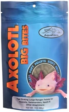 Inverter aquáticos axolotl grandes mordidas - afundamento rápido, dieta diária de pellets macios para axolotls, tritões,