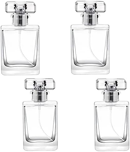 Somentekxy 4pcs Clesr Glass Perfume Atomizador Spray Spray vazio garrafa Recarregável Cosmético Distribuidor de névo