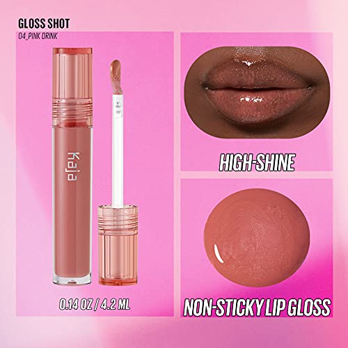 Kaja Lip Gloss - Blift Shot | Com óleo de jojoba, brilho colorido, hidratante, não bobo, suculento e lábios mais gordos, 04 bebida