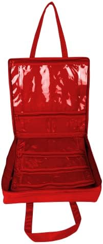 Maxie Yazzii - Organizador de armazenamento de artesanato portátil - Bolsa de armazenamento artesanal - Organizador de armazenamento multiuso para acolchoado, retalhos, bordados, bordados e papercraft - vermelho
