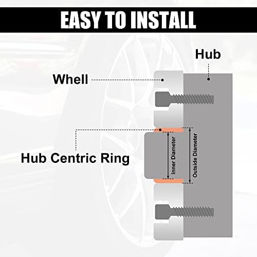 X Autohaux 4pcs 66,6 a 64,1 mm de alumínio de alumínio Central Centric Rings Wheel Bore Spacer