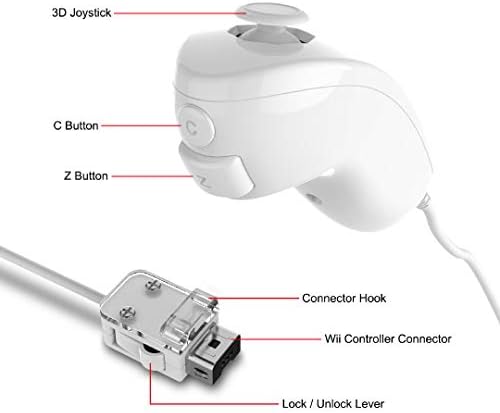 Controlador para Wii, Anokey Remote e Nunchuck Joystick Controller Compatível para Wii/Wii U, controlador com caixa de silicone e