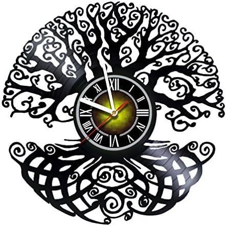 Relógio de parede Compatível com árvore mágica - registro de vinil artesanal - Idéia de presente de obra de arte para aniversário,
