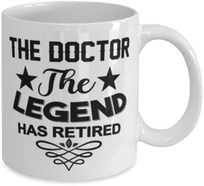 Doctor caneca, a lenda se aposentou, idéias de presentes exclusivas para o médico, copo de chá de caneca de café branco