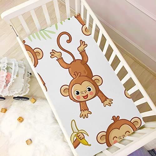 Macaco coloca lençóis de berço para bebê macio e respirável lençóis de berço de máquina lavável lençol de berço para criança