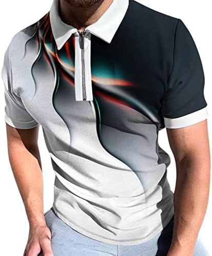 BEUU Mens Polo Polo Camisetas de Golfe, 4 de julho American Bandle America