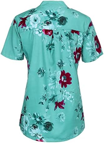 Tops florais para mulheres 2023 botão Down Down Fashion Casual Camisetas Camisetas Blouses
