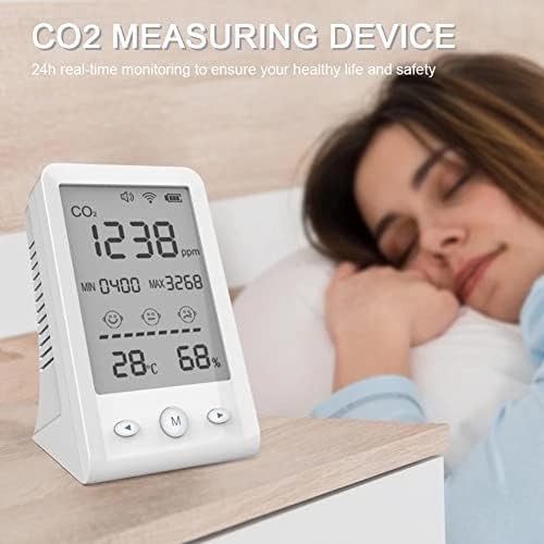 Jeusdf CO2 medidor digital Sensor de temperatura Digital Testador de ar qualidade Monitor de carbono Detector de dióxido de carbono Escritório doméstico