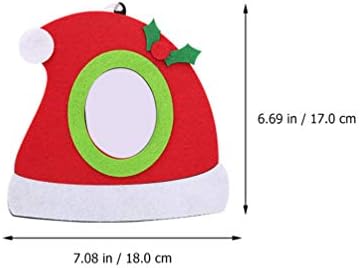 Besportble 2pcs picture picture molduras santa chapéu de natal moldura de feltro ornamentos férias presentes de árvore