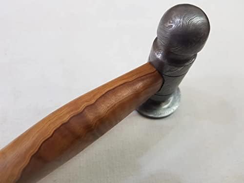 PSK205 - Ball Pein Hammer, Damasco Steel Ball Pein Hammer com alça de madeira de azeitona, comprimento 300mm