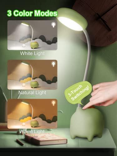 Lâmpada de mesa de dinossauros exclusiva Luz noturna para crianças carregamento sem fio aluno aprendizado lâmpada de proteção ocular