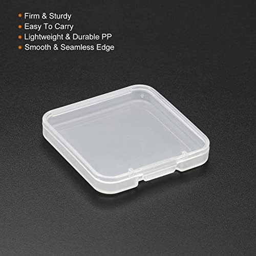 Patikil Clear Storage Container com tampa articulada 40x6.5mm, 24 Pack Plastic Square Box for Bads Art Craft