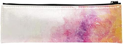 Bolsa de maquiagem tbouobt bolsa de bolsa cosmética bolsa bolsa com zíper, aquarela de tinta em pó rosa