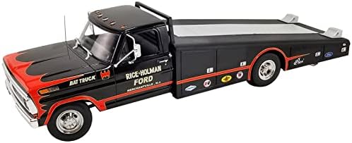 1970 F-350 Ramp Truck Black com gráficos Rice & Holman Bat Truck Limited Edition para 400 peças em todo o mundo 1/18 Diecast