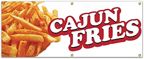 Signmission Cajun Fries 72 Banner Concession Stand Food Truck Solding Lidate, tamanho: 24 x 72