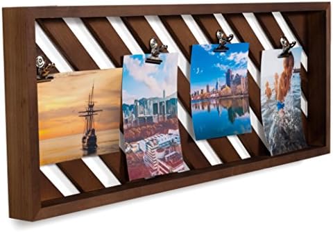 Brightmaison Rustic Wood Picture Photo Exibir placa de clipe com clipes de 23 polegadas Decoração de parede Decoração