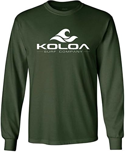 KOLOA SURF. Logotipo de onda de manga comprida camisetas de algodão pesado em regular, grande e alto