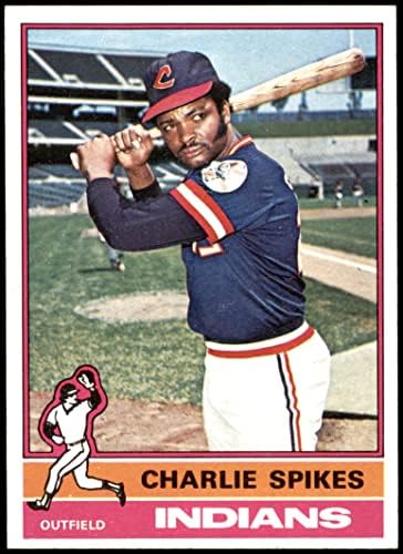 1976 Topps # 408 Charlie Spikes Cleveland Indians NM Indians