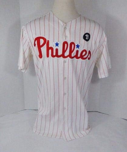 2011 Philadelphia Phillies Ross Gload 7 Jogo emitido PS Usou White Jersey Buck P - Jogo usado MLB Jerseys