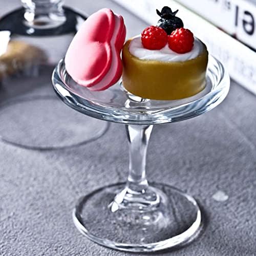 Mini Bolo Stand Glass Mini Cupcake Display Plate com capa de cúpula Pedestal Pedestal Stand Stand para suprimentos