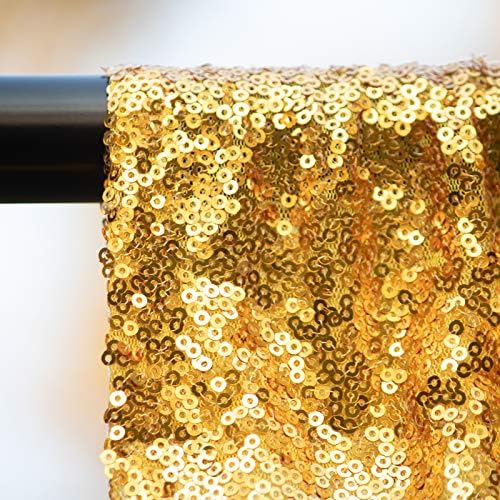 Cortinas de pano de fundo de lantejoulas de ouro de ouro 1 painel 10ftx10ft glitter de ouro