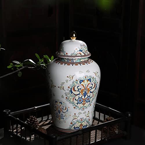 Jarra de gengibre de cerâmica fofoev com tampa, esmalte decorativo para decoração de casa, jarra de armazenamento de cerâmica para decoração de jantar de cozinha em casa
