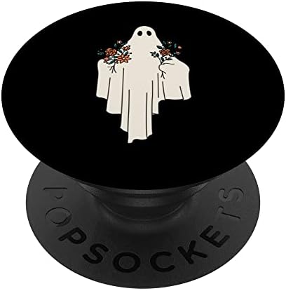 Sad Vintage Melancholy Ghost With Flowers Simple Meme Popsockets Swappable PopGrip