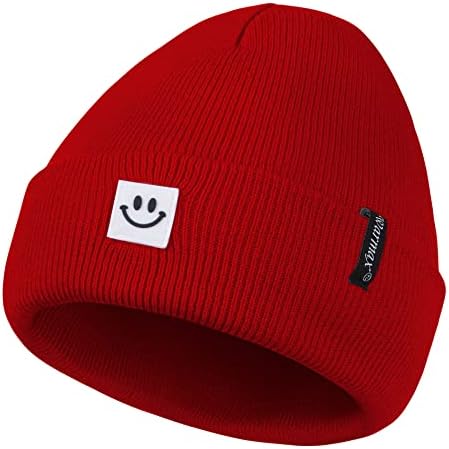 American Trends Toddler Beanie Smiley Face Baby Beanie para meninos Knit Winter Hats Chapéu de esqui fofo