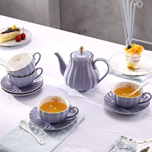 Razzum Chinese Gongfu Tea Conjunto Inglês Cerâmica da tarde Conjunto de chá da casa Homanidade Cúpula de café roxa simples Conjunto de chá 13 peças