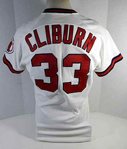 1988 California Angels Stew Cliburn 33 Game usou White Jersey 44 DP14386 - Jerseys MLB usada para jogo MLB
