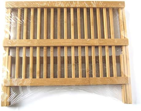 Hemotão de secar dobrar rack de bambu de bambu secagem rack de prato colapsível bandeja de bandeja de cozinha de utensílios de cozinha para bancada Organizador dobrável Rack de secagem