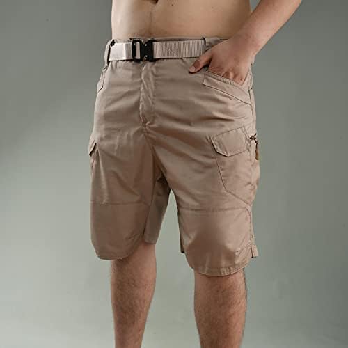 Shorts masculinos clássicos casuais encaixam shorts de praia de verão, algodão com cintura elástica e bolsos nadar