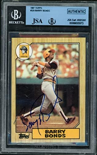 Barry Bonds autografou 1987 Topps Rookie Card 320 Pittsburgh Pirates JSA X01241 - Baseball Satbed Carts autografados