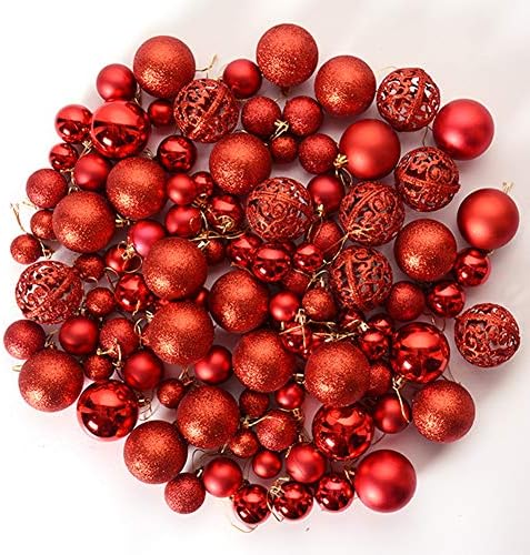 Koqwez33 100pcs de Natal Bola de árvore de Natal, enfeites de bola pendurada no Natal, bolas de árvore de Natal de cor