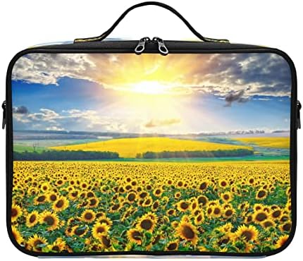 Innwgogo Sunflowers Bag de cosméticos para mulheres Bolsa de higiene pessoal de viagem com alças de alça de ombro Organizador