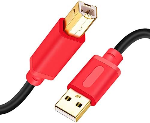 Cabo da impressora 25 pés, tan qy USB 2.0 Alta velocidade Gold conectores Gorda de cabos do scanner de impressora um macho para