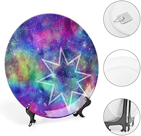 Constellation Galaxy Print Cerâmica Cerâmica Placa decorativa com exibição Pendurada penduramento de aniversário de casamento personalizado Presentes festivos para casal os pais dele seu marido