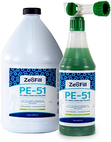 Pacote de economia de zeofill pe-51-1 galão e 32 onças de spray de mangueira de jardim-urina de estimação, odor de animais