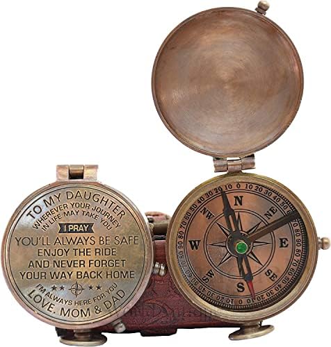 Compass personalizado de trabalho de trabalho com bússola gravada bússola de bússola presente presente de presente do pai