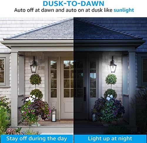Dusk Torchstar Dusk to Dawn Bulbs Outdoor, sensor A19 Lâmpada LED, UL e Energy Star listadas, 9W, 800Lm, Automático Fotocell