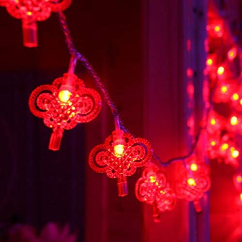 20 pés 40 LED LUZES LIVRAS CHINES DE CABEÇÃO BATERAGEM LUZES DE FAIRA FELIZAÇÃO PARA 2021 FESTA DE ANO NOVO CHINESS, Spring Festival