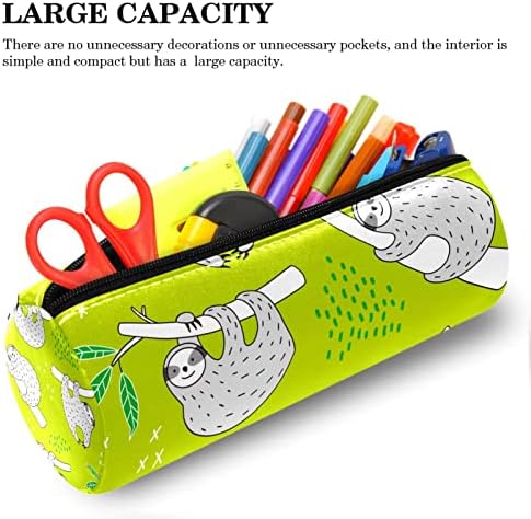 Caixa de lápis Guerotkr, bolsa de lápis, bolsa de lápis, estética da bolsa de lápis e animais sem costura folhas verdes padrão