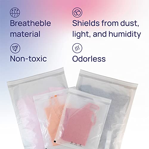 IDL Packaging Vela ™ 9,75 x 11,75 Bolsa de vestuário de papel transparente, - sacos de papel de tamanho médio certificados por fsc com fita isolável - para camisetas, moletons e outras roupas