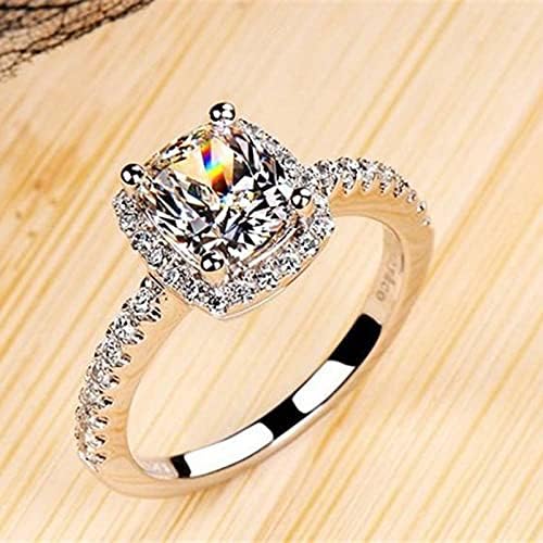 Anéis de aniversário femininos no engajamento feminino princesa zircão personalizado anel de diamante anéis de dedo médio