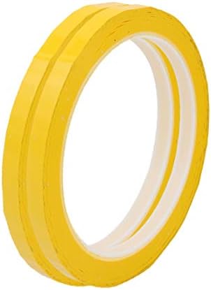 X-dree 6mm largura de 50m de comprimento de fita adesiva autônoma de fita adesiva 2pcs amarelo de 6 mm de 6 mm de 50 m de largo de una cara fuerte autoadhesiva mylar fita amarela 2pcs
