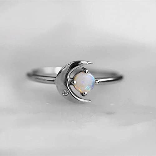 Ringos de casamento de Yistu para mulheres anel de lua de pulseira criativa anel de diamante Diamante Dream